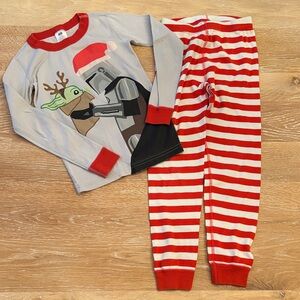 Hanna Andersson Robot Reindeer Pajama Set - Red and Gray